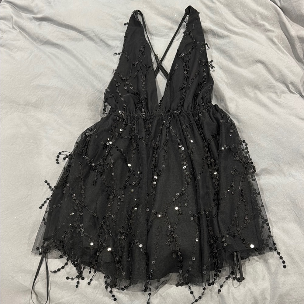 Elegant Black Sequin Dress